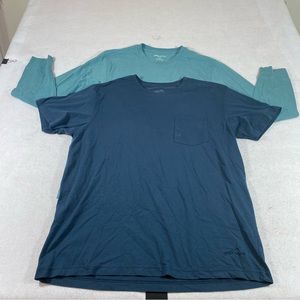 Bundle Eddie Bauer Shirts Long Sleeve Short Sleeve Men’s T-shirts Blue Navy Blue